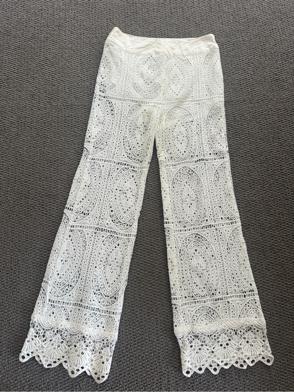 Surf Gypsy Cream Lace Wide-Leg Pants